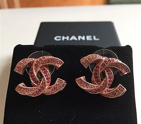 Coco Chanel rose gold earrings